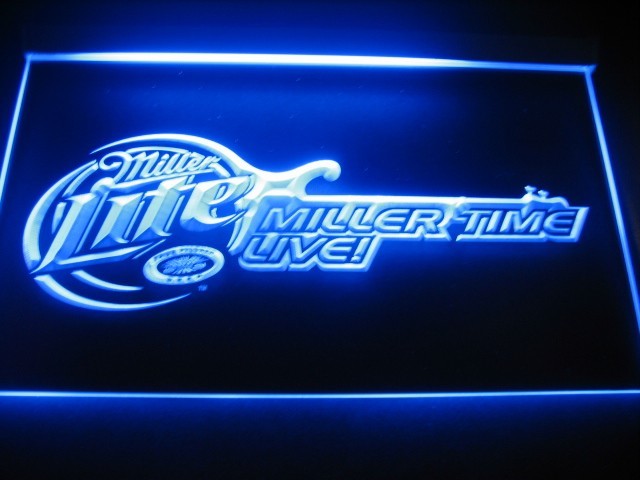 Miller Lite Time Live Logo Beer Bar Pub Store Neon